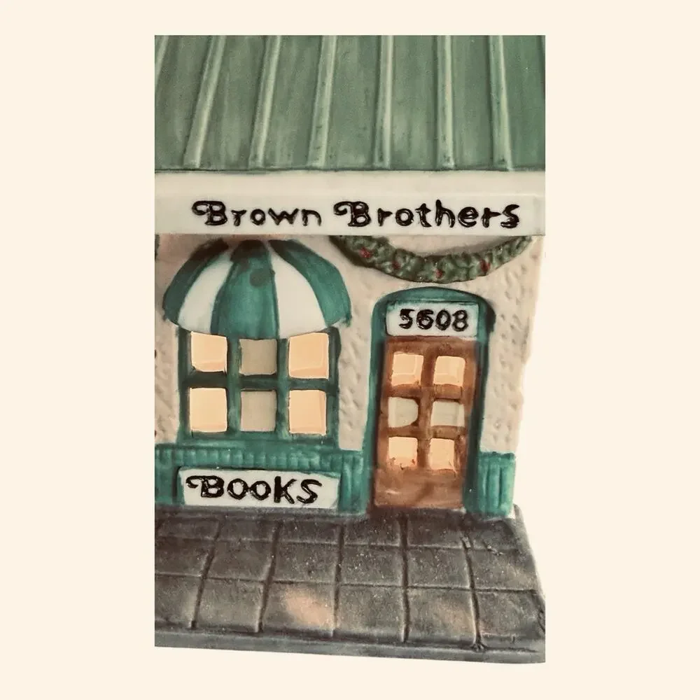 Vintage 1988 Dept 56 Chocolate Shoppe Brown/Book Store Christmas In City